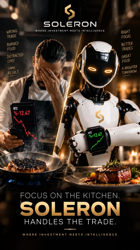SOLERON brand film cover showing a chef and a robot in a kitchen